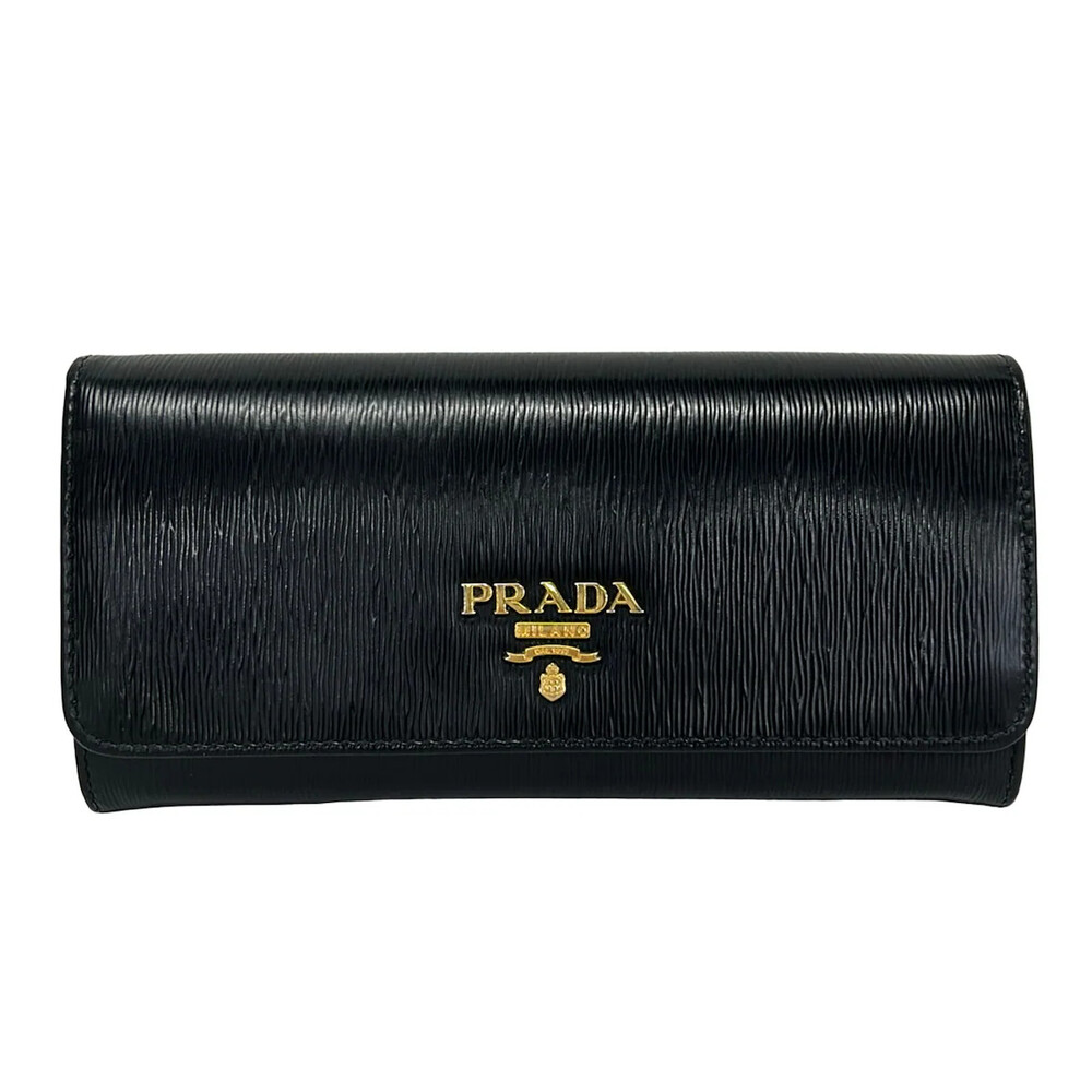 Prada Black Leather Long Wallet #335821P54B
